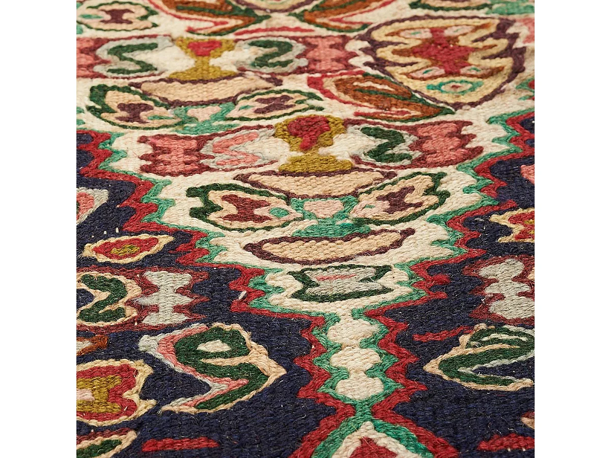 Autentico tappeto orientale 86x391 kilim fatto a mano in lana multicolore SENNEH