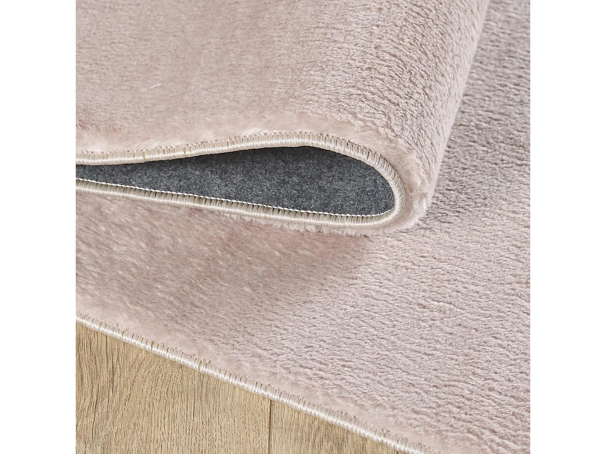 tapis salon 160x220 tissé beige rectangle motif uni ANVIK