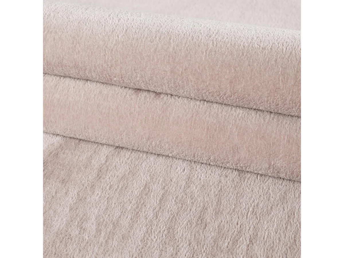 tapis salon 160x220 tissé beige rectangle motif uni ANVIK