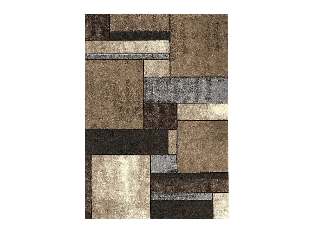 tappeto per camera 140x140 tessuto beige quadrato disegno geometrico GEOME