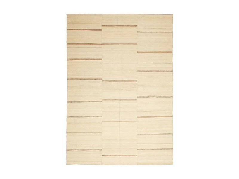 Authentique tapis d'Orient 163x233 kilim fait main en laine beige et crème N