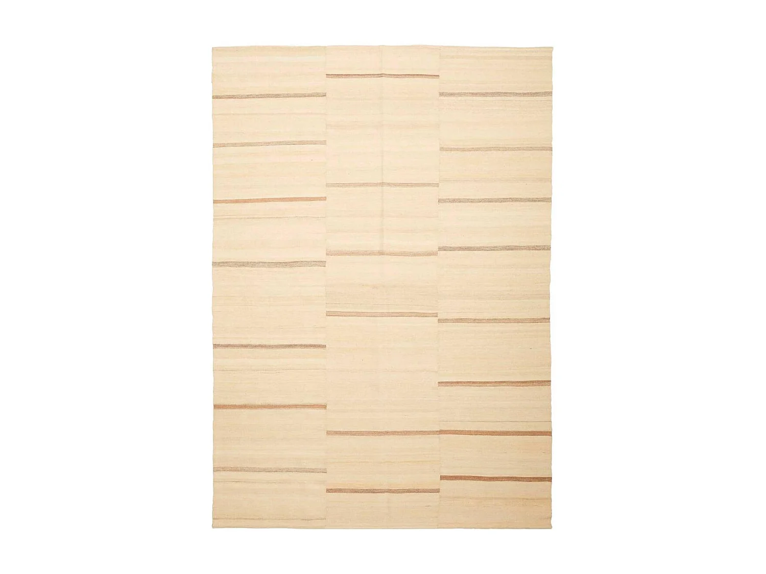 Authentique tapis d'Orient 163x233 kilim fait main en laine beige et crème N