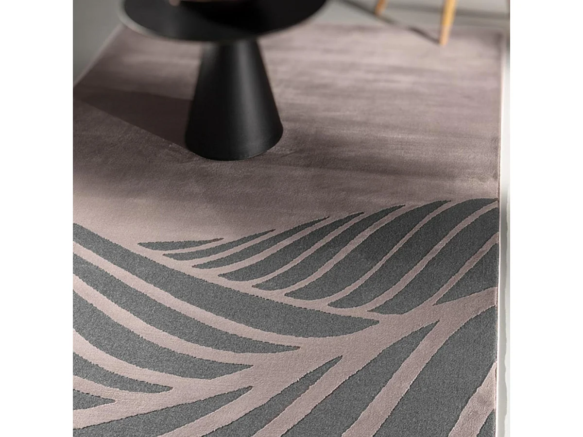 tapis chambre 160x230 tissé rose et gris rectangle motif géométrique PALM