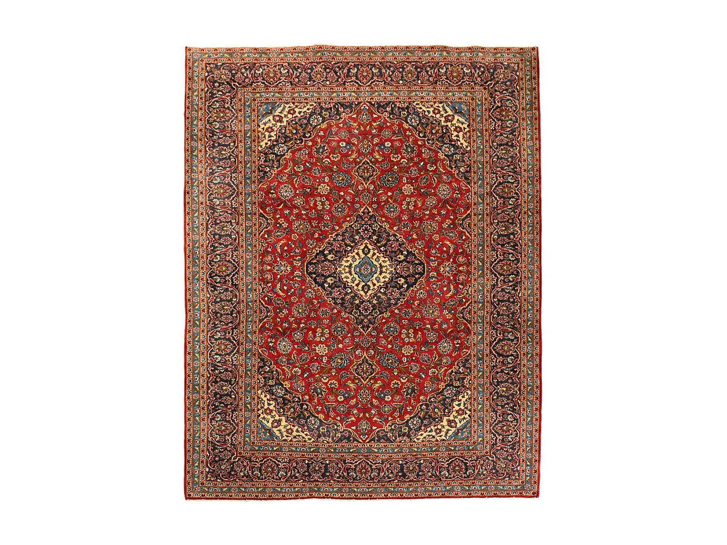 Authentique tapis d'Orient 245x340 fait à la main en laine rouge ARDAKAN 5