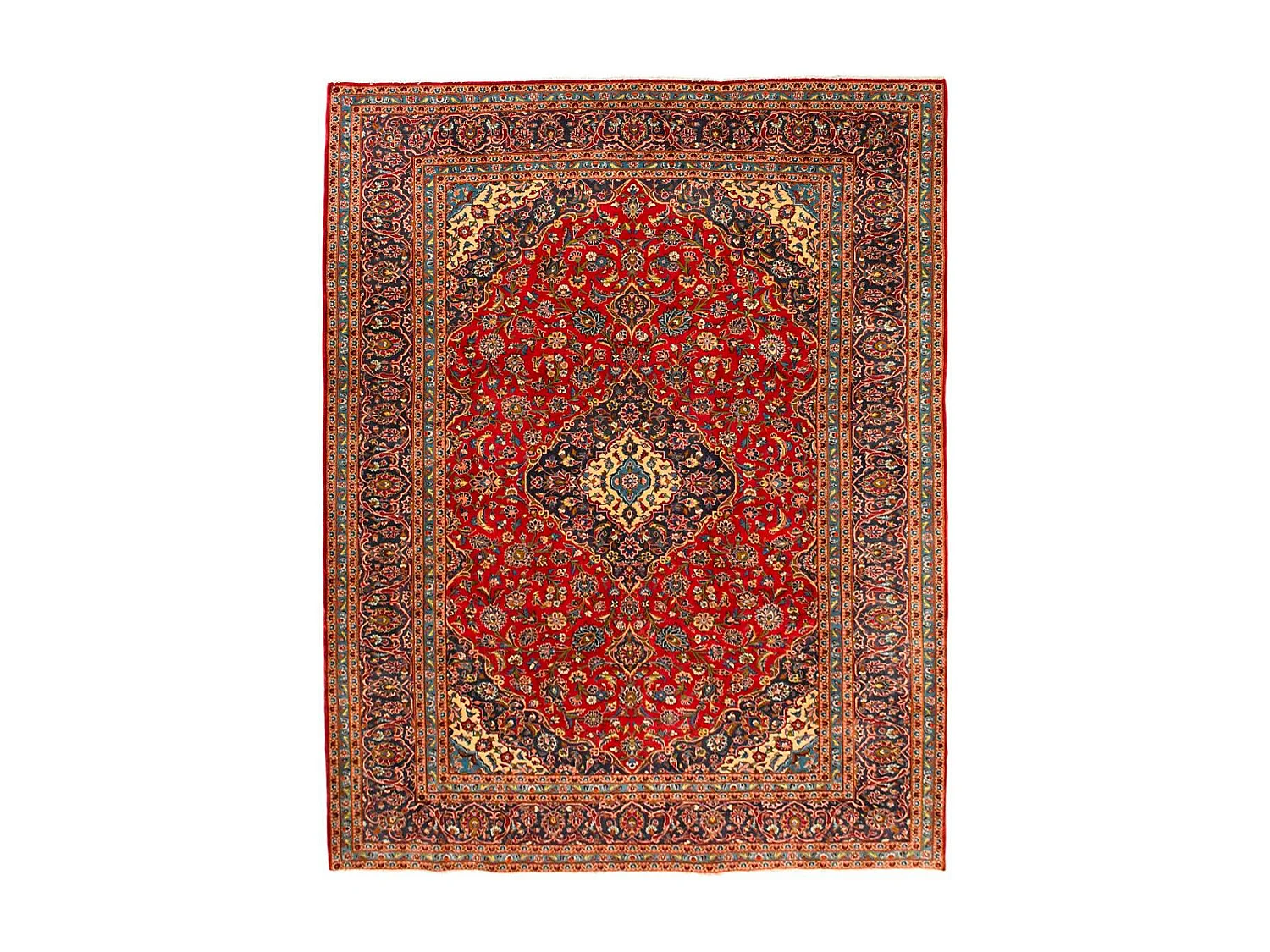 Authentique tapis d'Orient 245x340 fait à la main en laine rouge ARDAKAN 5