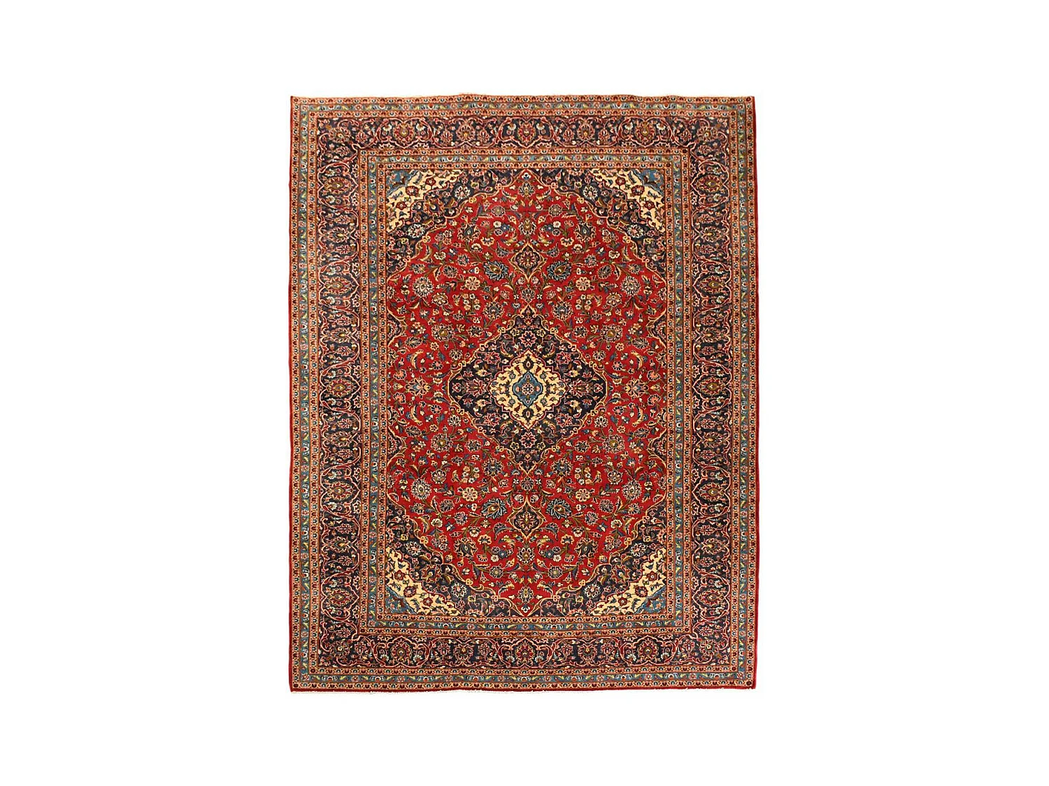 Authentique tapis d'Orient 245x340 fait à la main en laine rouge ARDAKAN 5