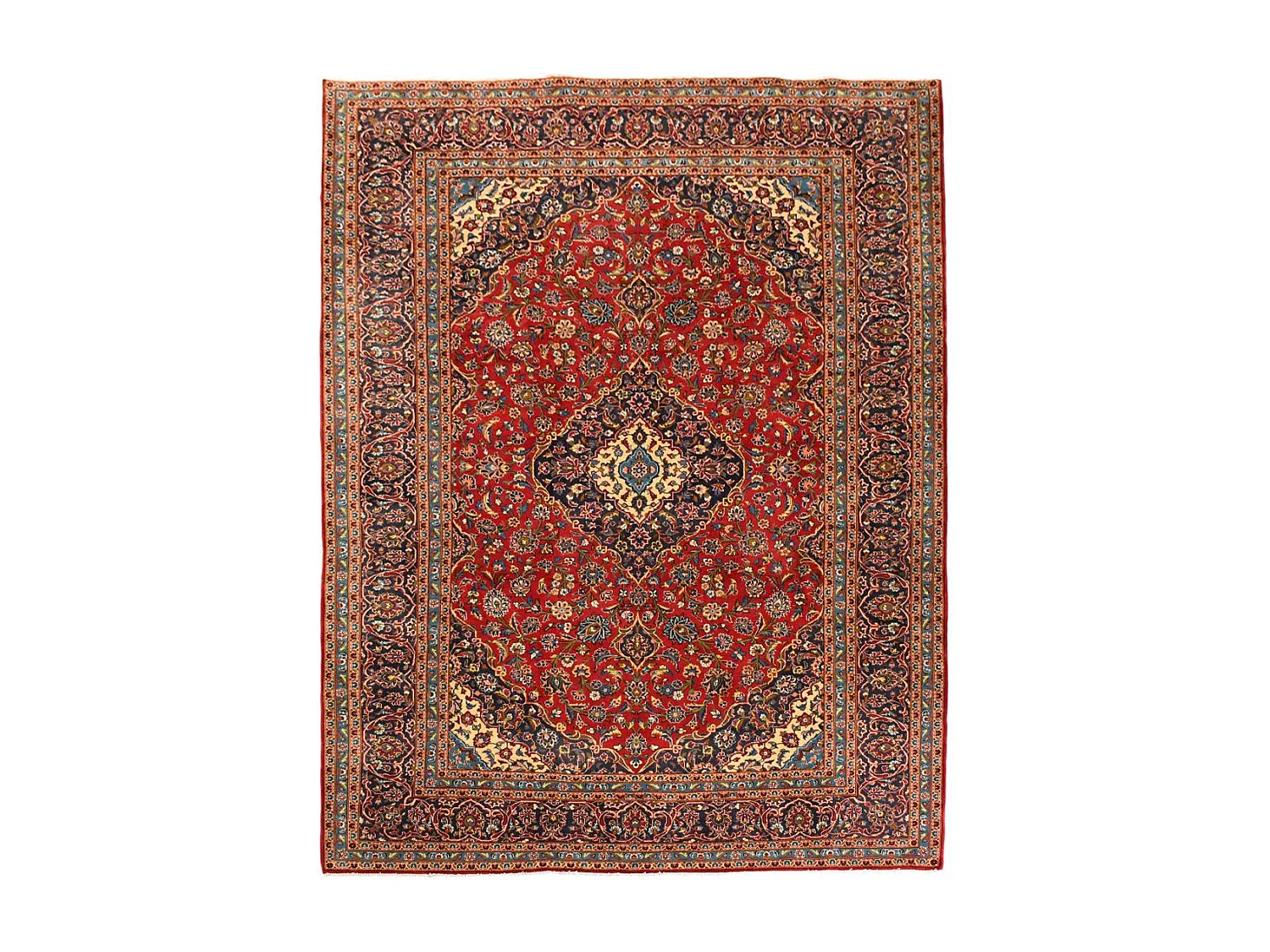 Authentique tapis d'Orient 245x340 fait à la main en laine rouge ARDAKAN 5