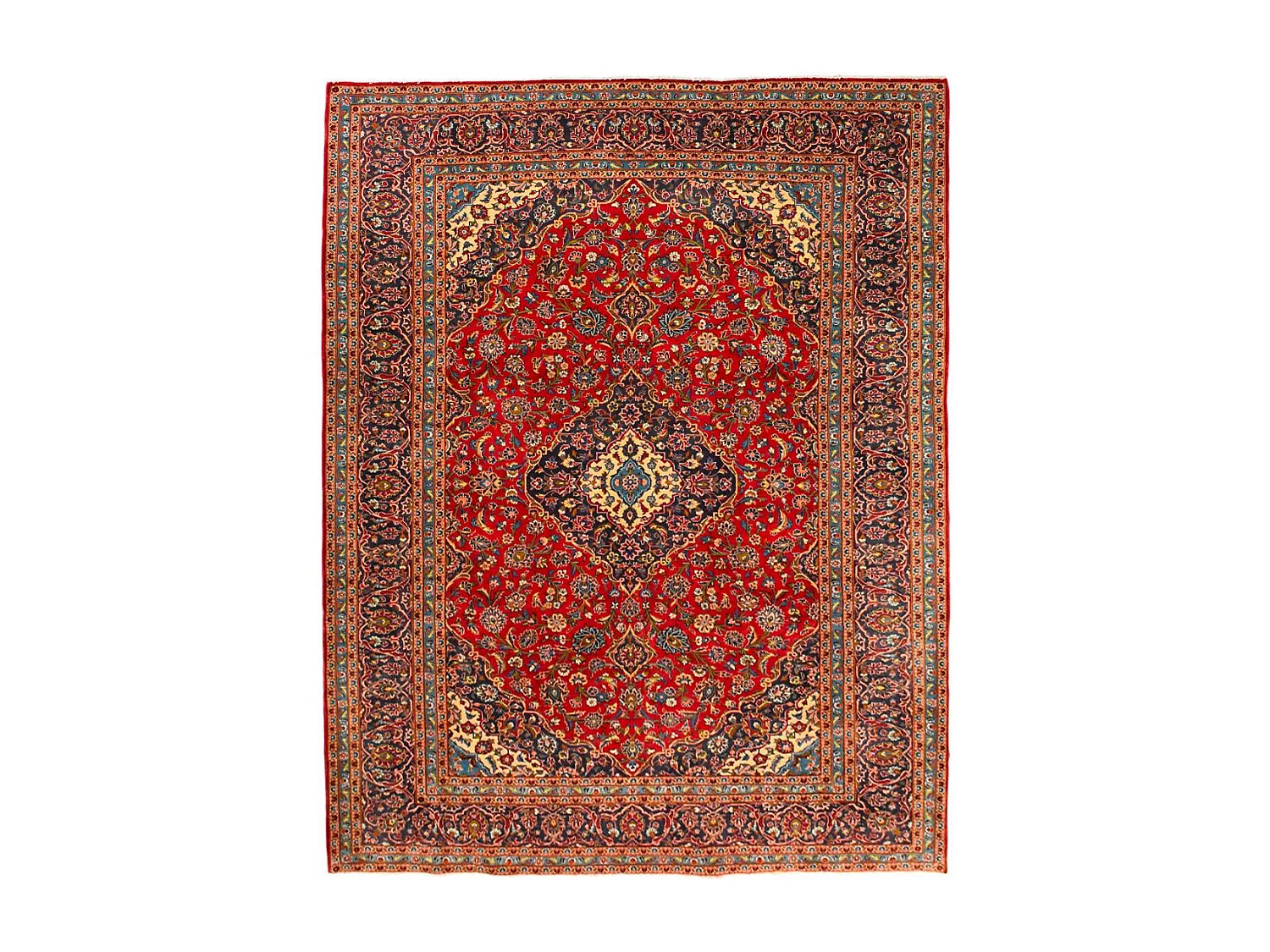 Authentique tapis d'Orient 245x340 fait à la main en laine rouge ARDAKAN 5