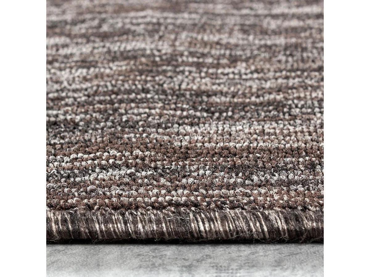 tapis salon 160x230 tissé marron rectangle motif uni SAKRDA