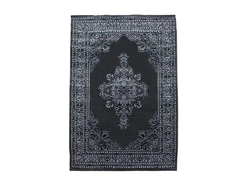 Tapis orient 200x290 rectangle gris tissé motifs orientaux BISKO 2