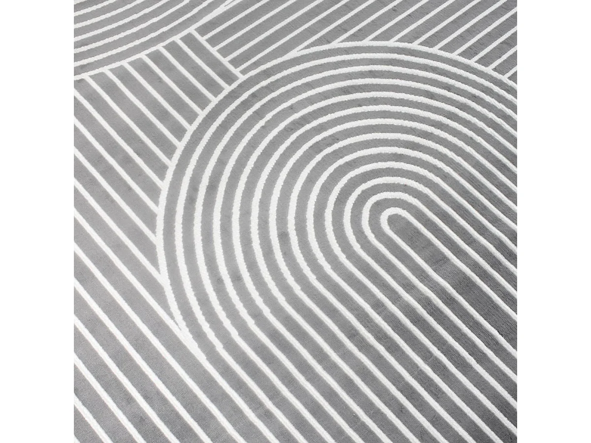 tapis salon 160x225 tissé gris rectangle motif géométrique LYN49 ARCRIL