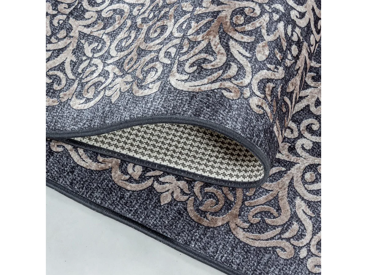 Tapis orient 80x250 rectangle noir tissé motifs orientaux AKIEK