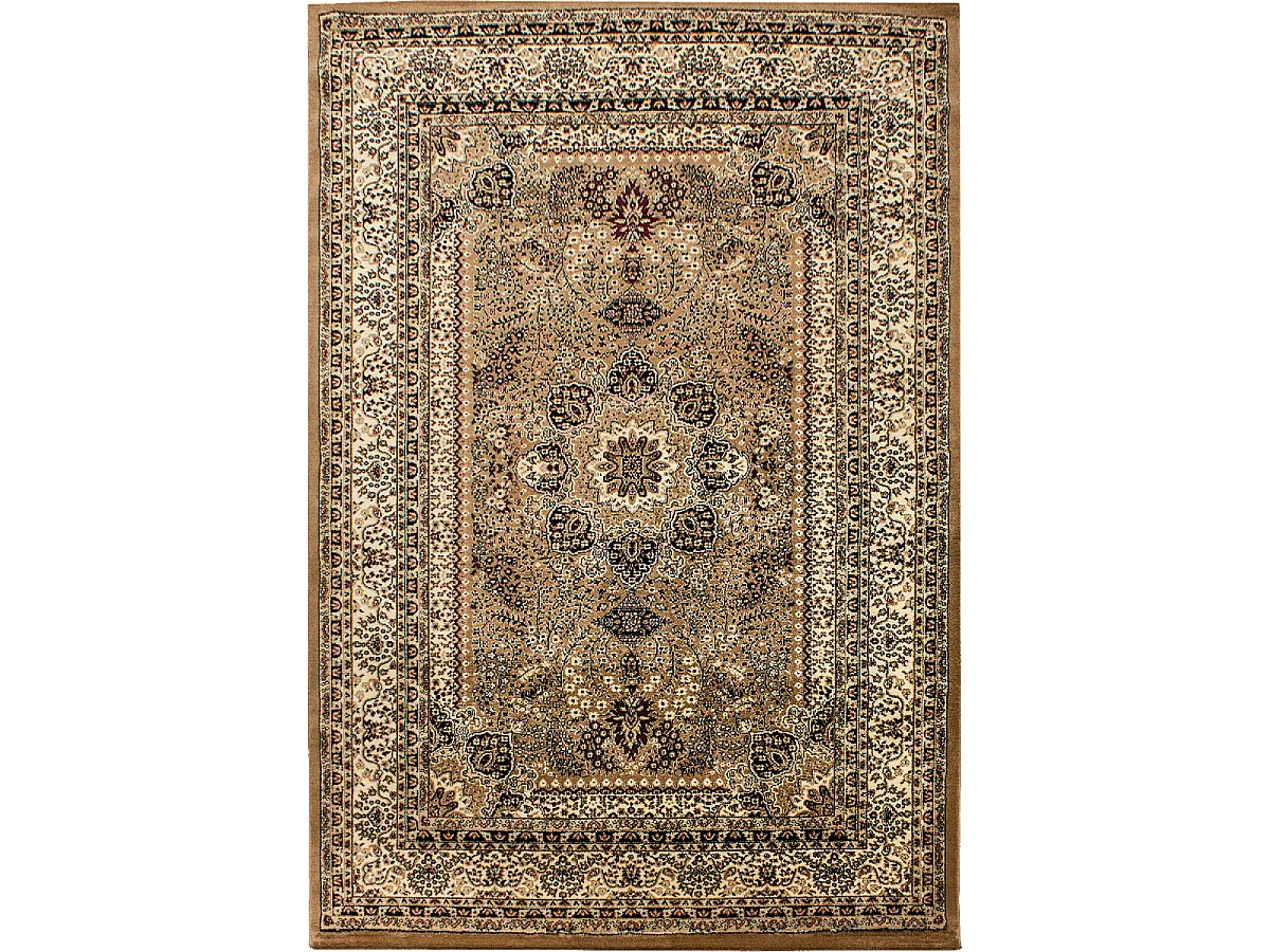 Tapis orient 240x340 rectangle beige tissé motifs orientaux BISKO