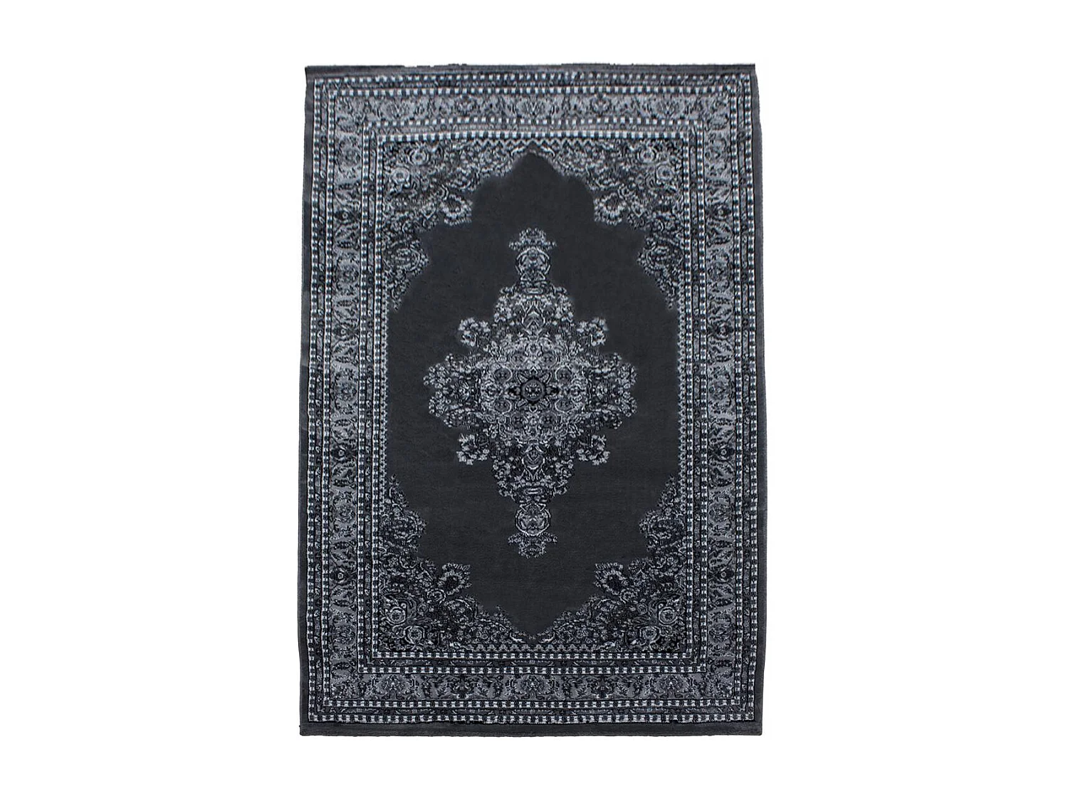 Tapis orient 300x400 rectangle gris tissé motifs orientaux BISKO 2