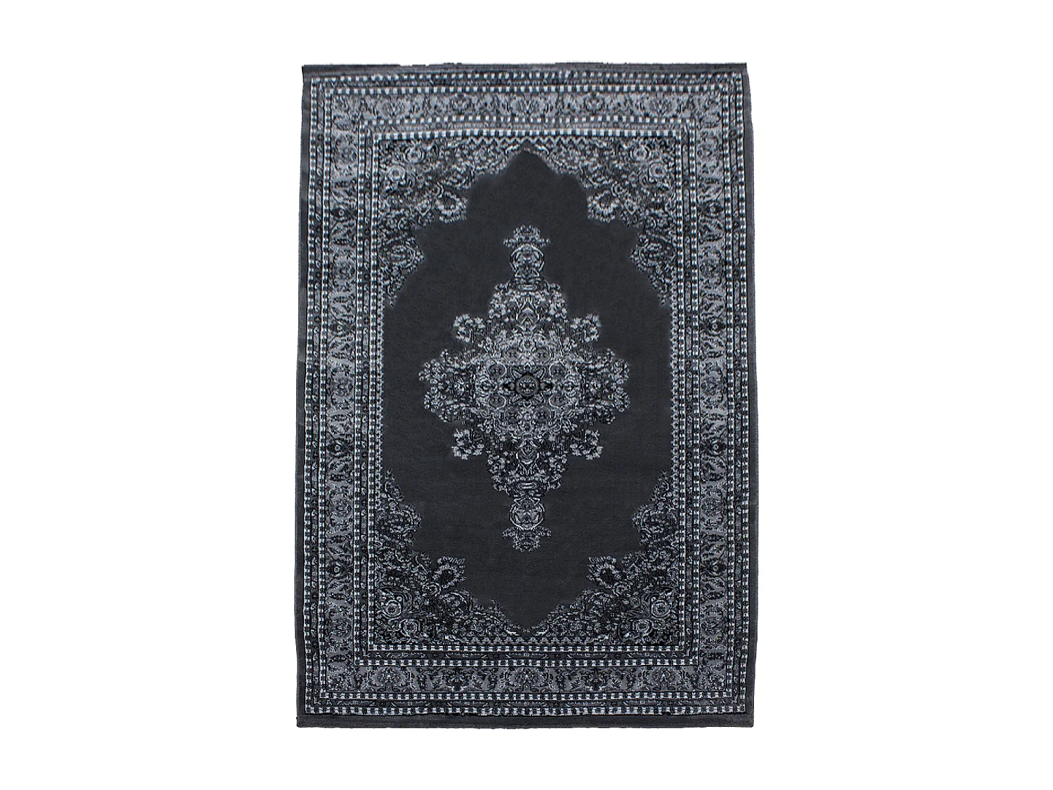 Tapis orient 300x400 rectangle gris tissé motifs orientaux BISKO 2