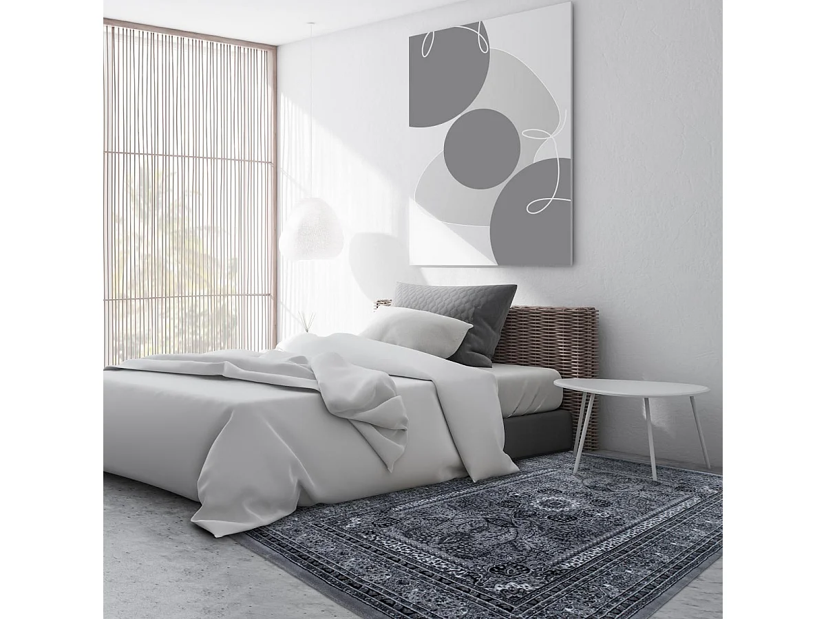 Tappeto orientale 300x400 rettangolo grigio intrecciato con motivi orientali BISKO