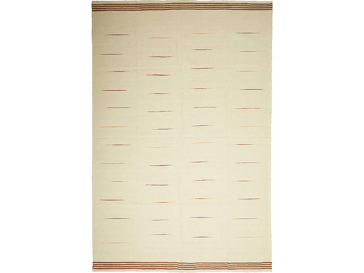 Authentique tapis d'Orient 199x305 kilim fait main en laine crème A 4