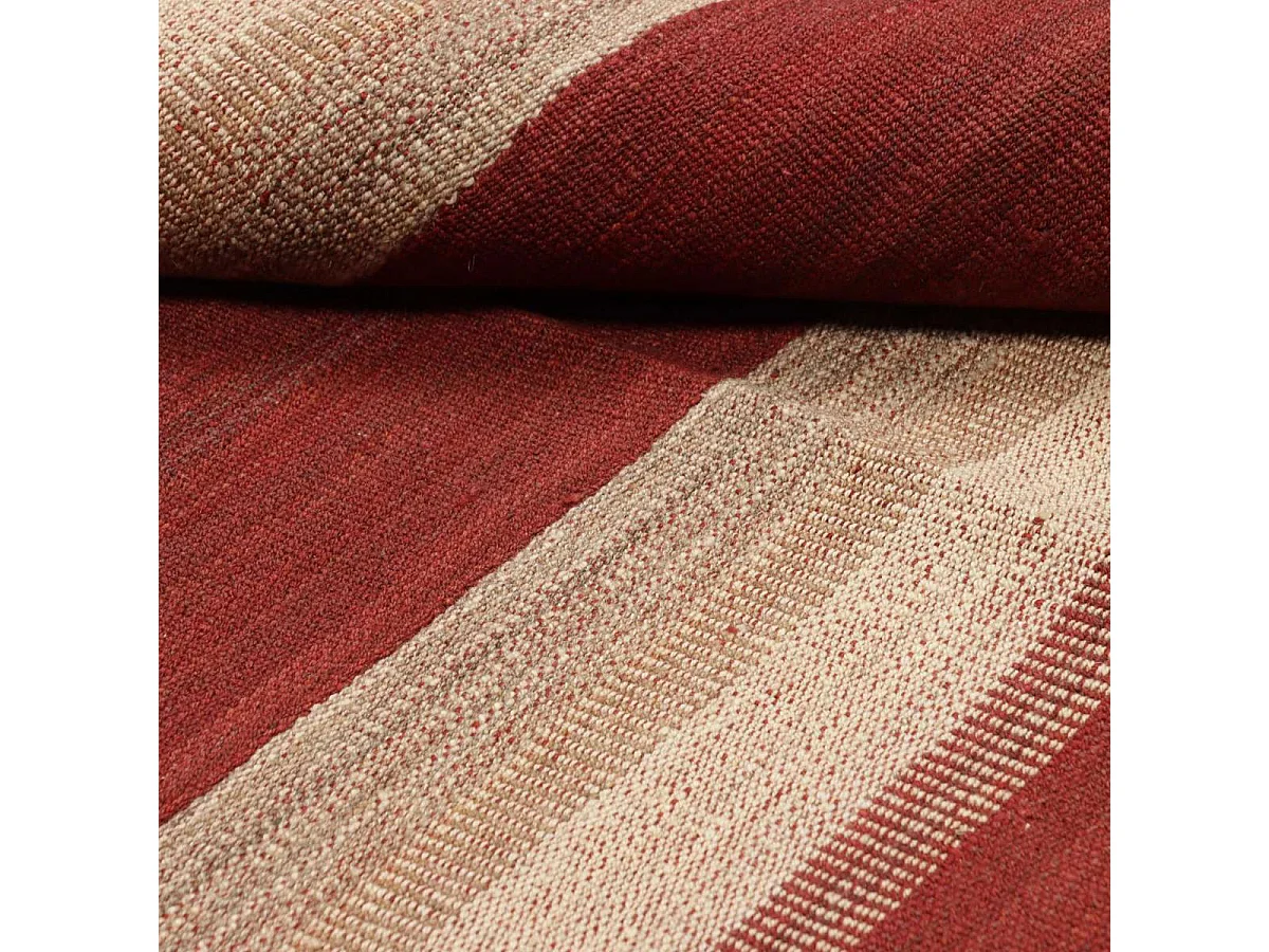 Authentique tapis d'Orient 133x182 kilim fait main en laine rouge et gris C