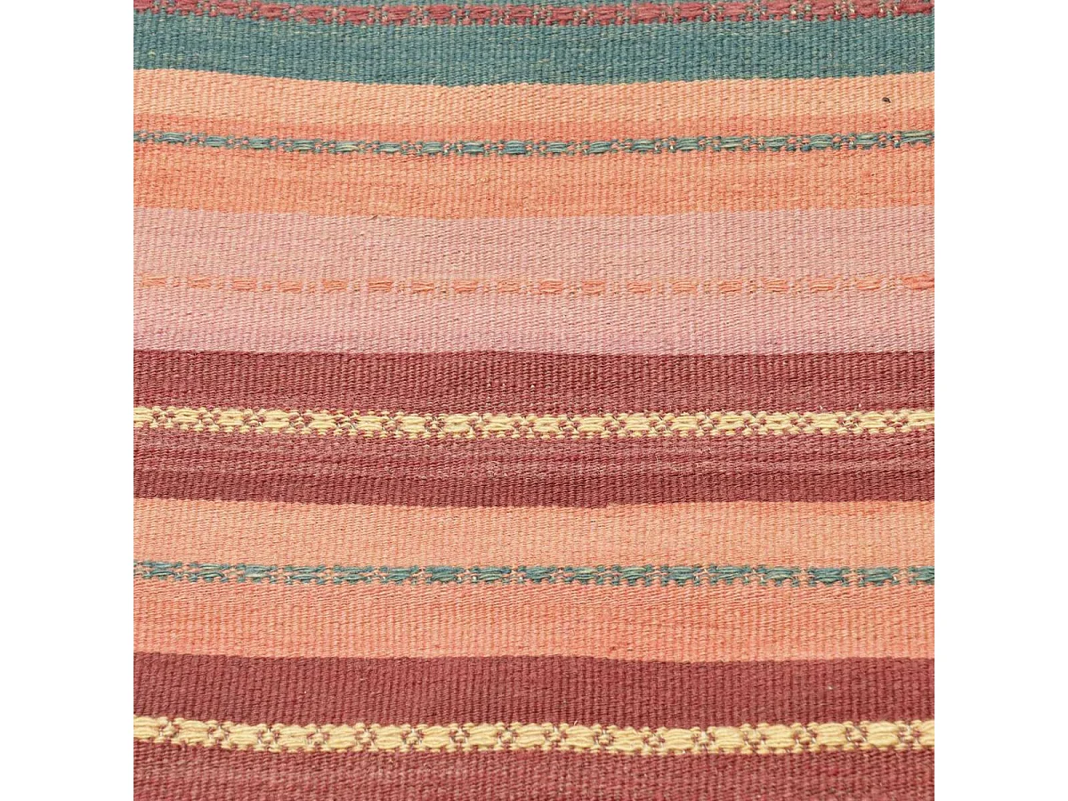 Authentique tapis d'Orient 218x239 kilim fait main en laine orange et rouge AD