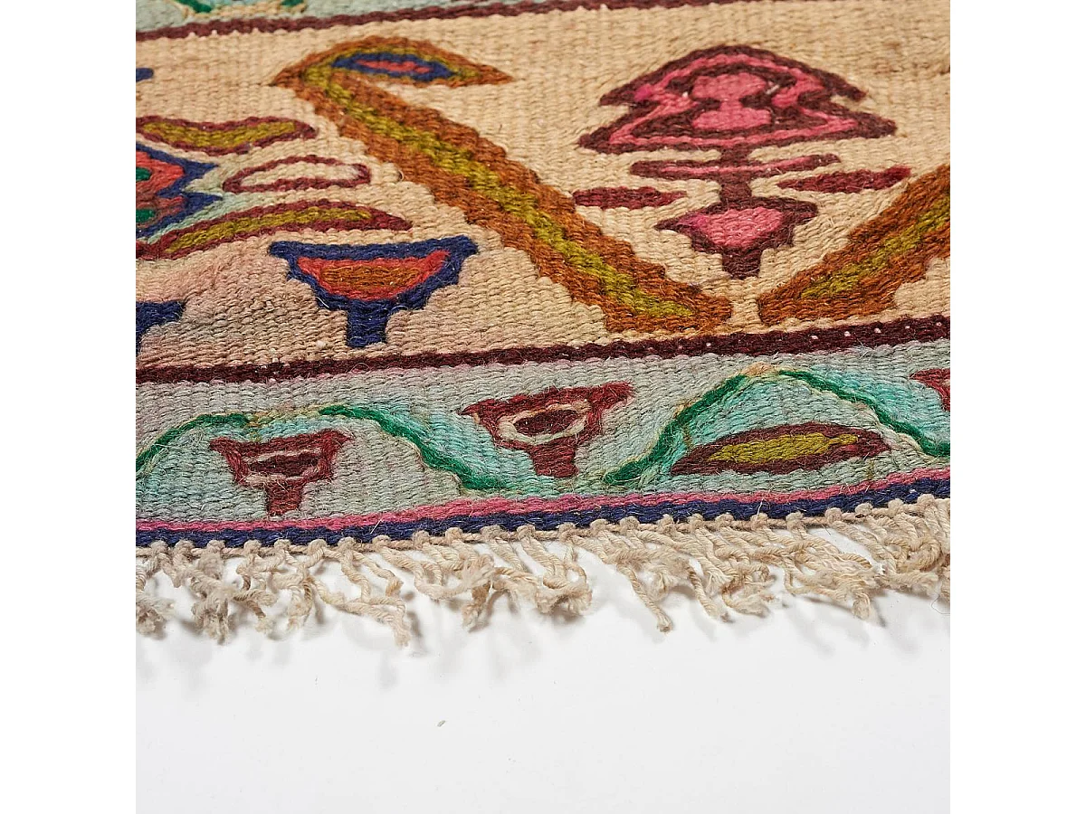 Authentique tapis d'Orient 95x402 kilim fait main en laine multicolore SENNEH