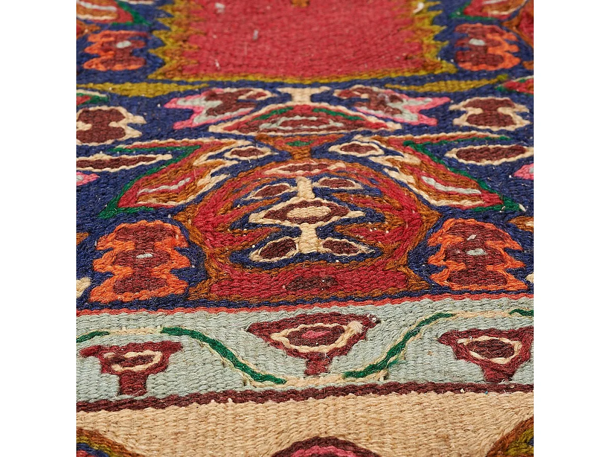 Authentique tapis d'Orient 95x402 kilim fait main en laine multicolore SENNEH