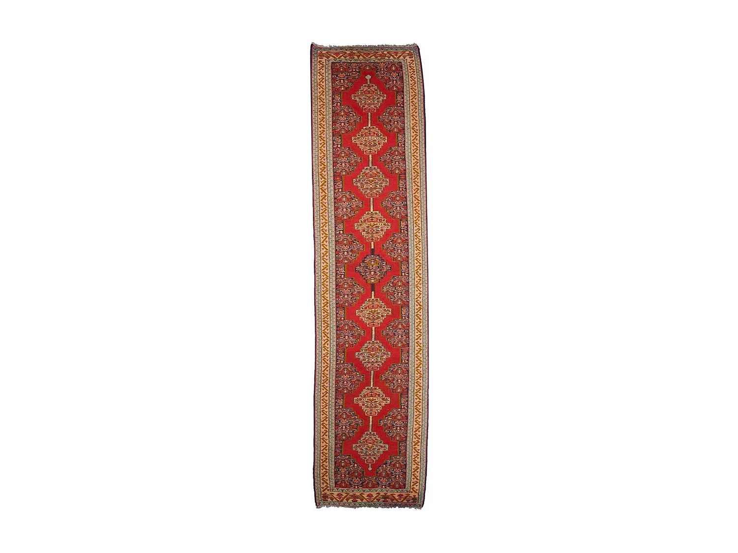 Authentique tapis d'Orient 95x402 kilim fait main en laine multicolore SENNEH