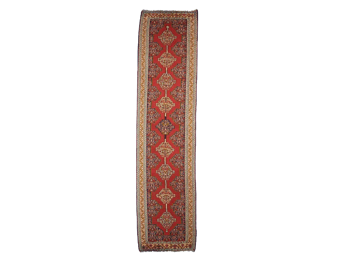 Authentique tapis d'Orient 95x402 kilim fait main en laine multicolore SENNEH