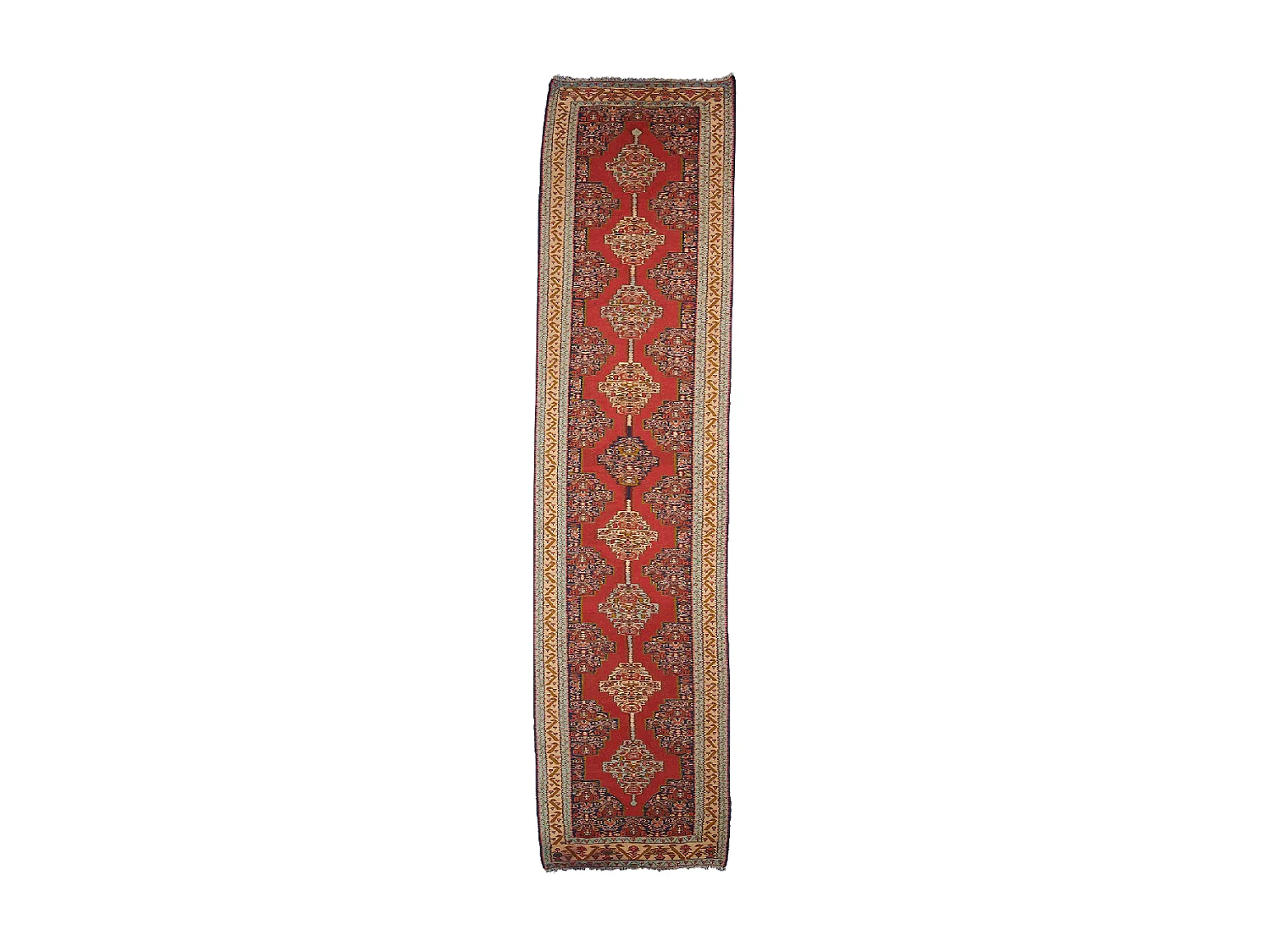 Authentique tapis d'Orient 95x402 kilim fait main en laine multicolore SENNEH