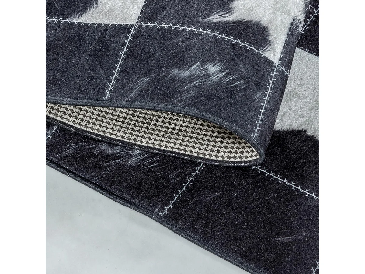 tappeto da ingresso 80x250 tessuto nero e crema con motivo ad affresco rettangolare rettangolare NOATAK