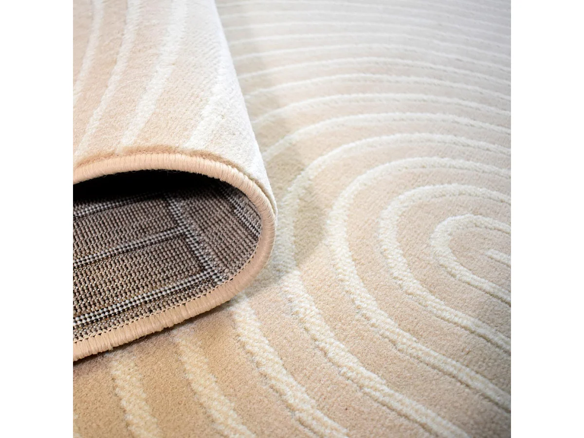 tapis chambre 80x150 tissé beige rectangle motif géométrique LYN49 ARCROL