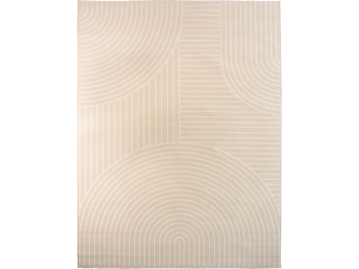 tapis chambre 80x150 tissé beige rectangle motif géométrique LYN49 ARCROL