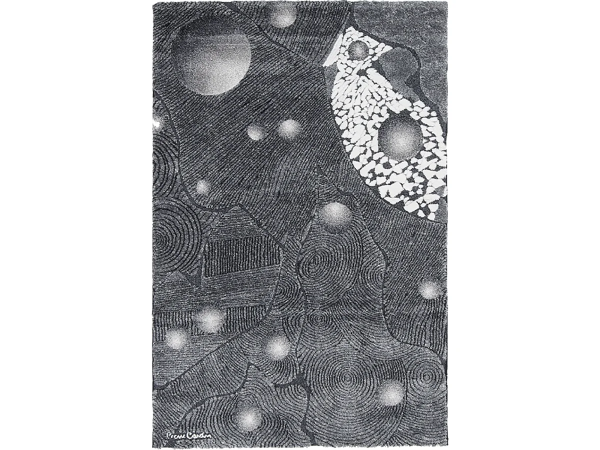 tapis salon 120x180 tissé en acrylique gris et blanc rectangle motif simple