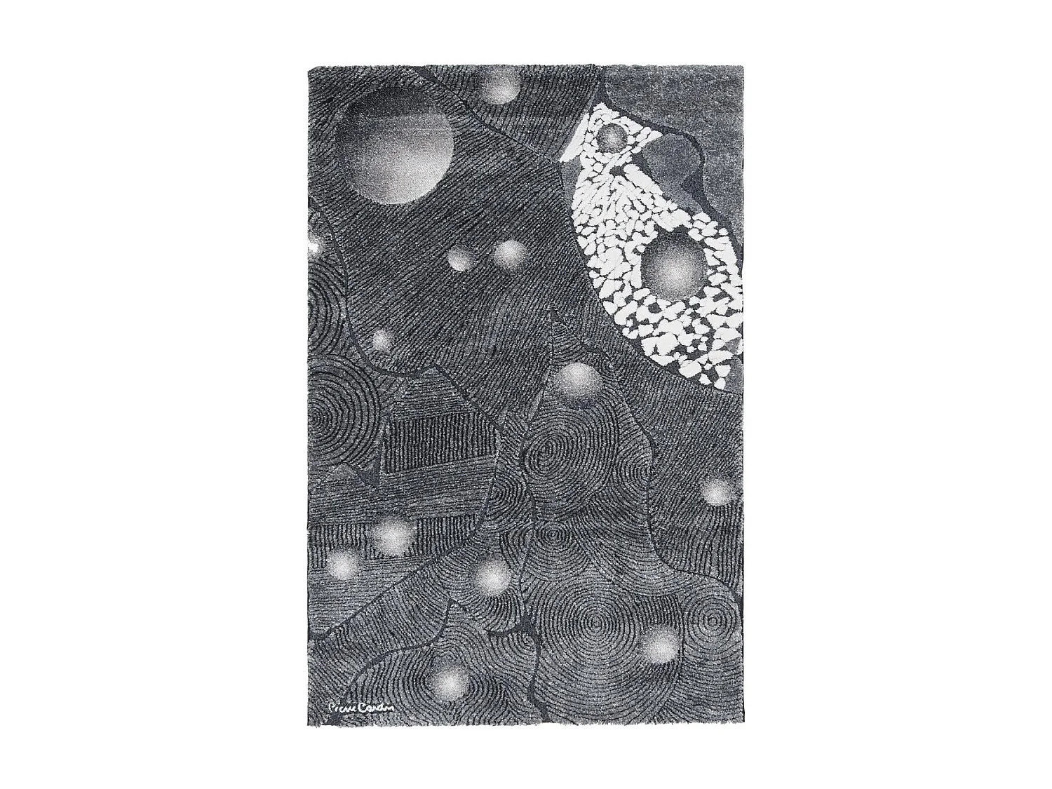 tapis salon 120x180 tissé en acrylique gris et blanc rectangle motif simple