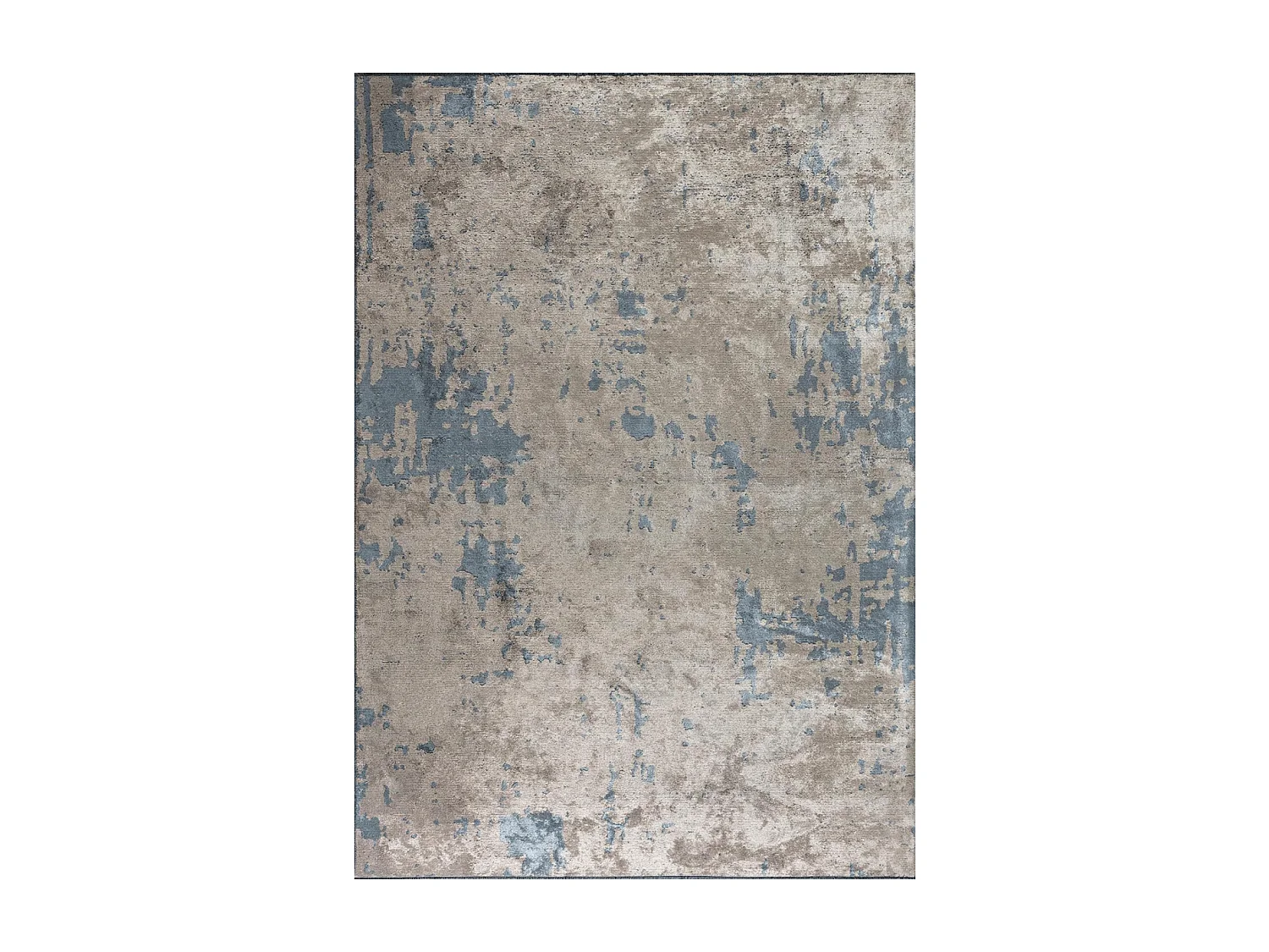 Tappeto Kilim 200x300 rettangolo intrecciato in cotone grigio e blu a fantasia astratta