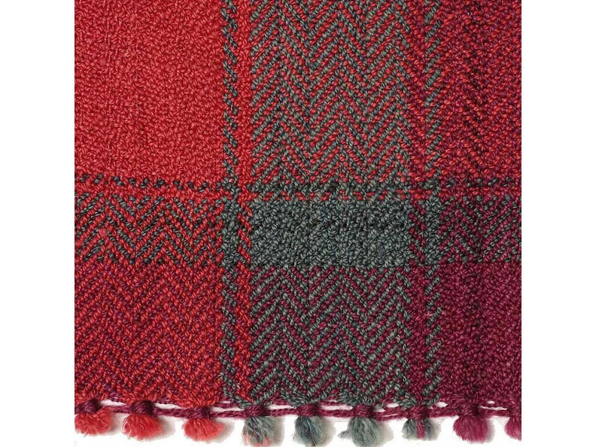 Authentique tapis d'Orient 180x190 kilim fait main en laine rouge et orange ANTIK 4