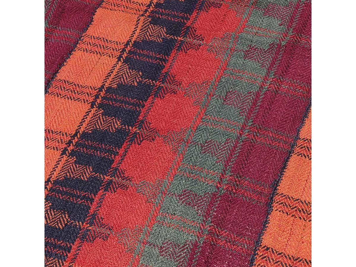 Authentique tapis d'Orient 180x190 kilim fait main en laine rouge et orange ANTIK 4