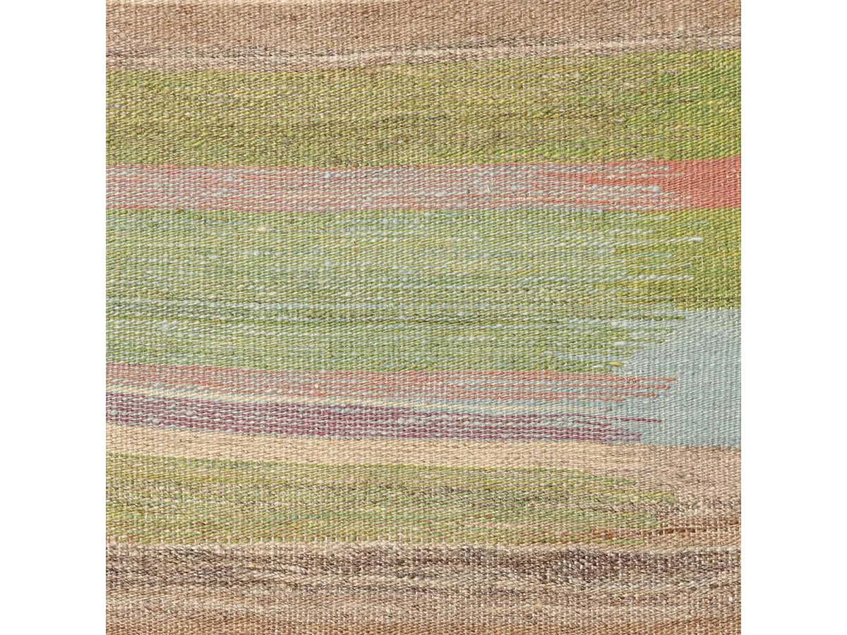 Authentique tapis d'Orient 221x315 kilim fait main en laine marron et beige J
