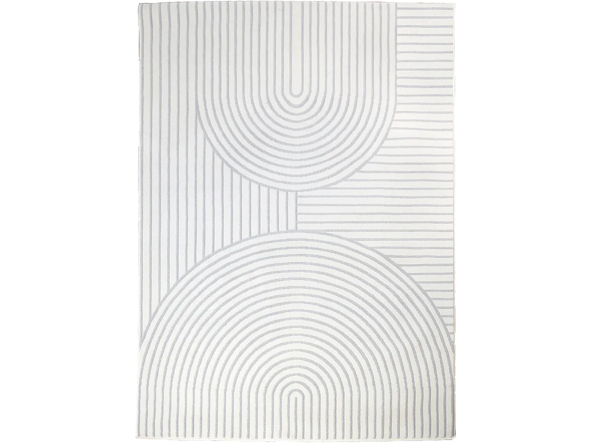 tapis grand salon 200x290 tissé crème rectangle motif géométrique LYN49 BINCI