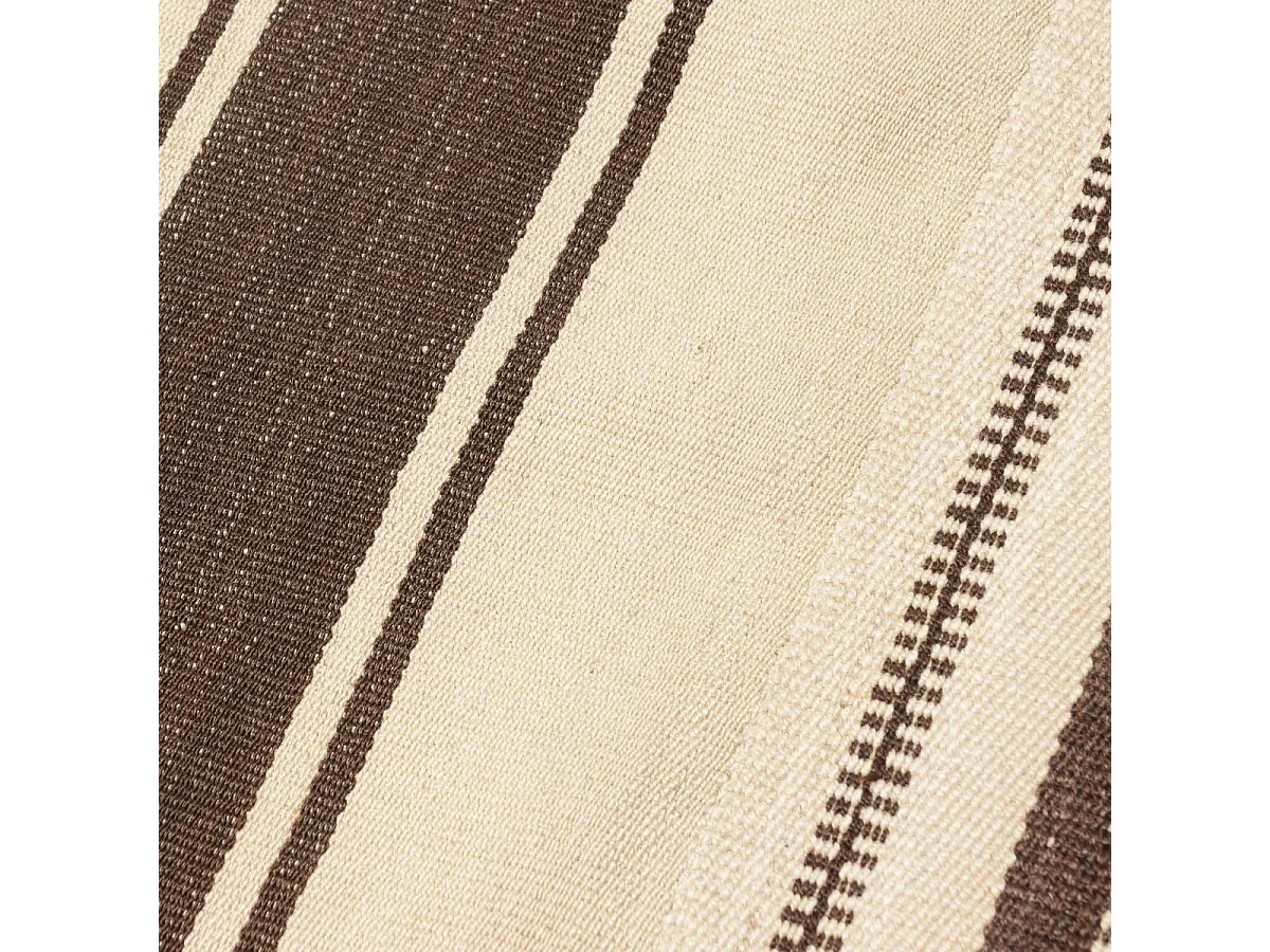 Authentique tapis d'Orient 167x212 noué main en laine et soie marron et beige NAIN