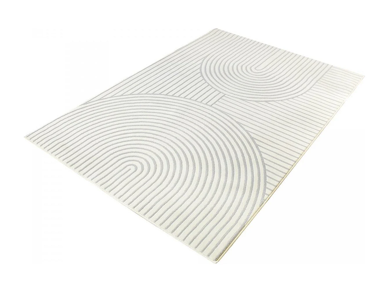 tapis salon 160x225 tissé crème rectangle motif géométrique LYN49 BINCI