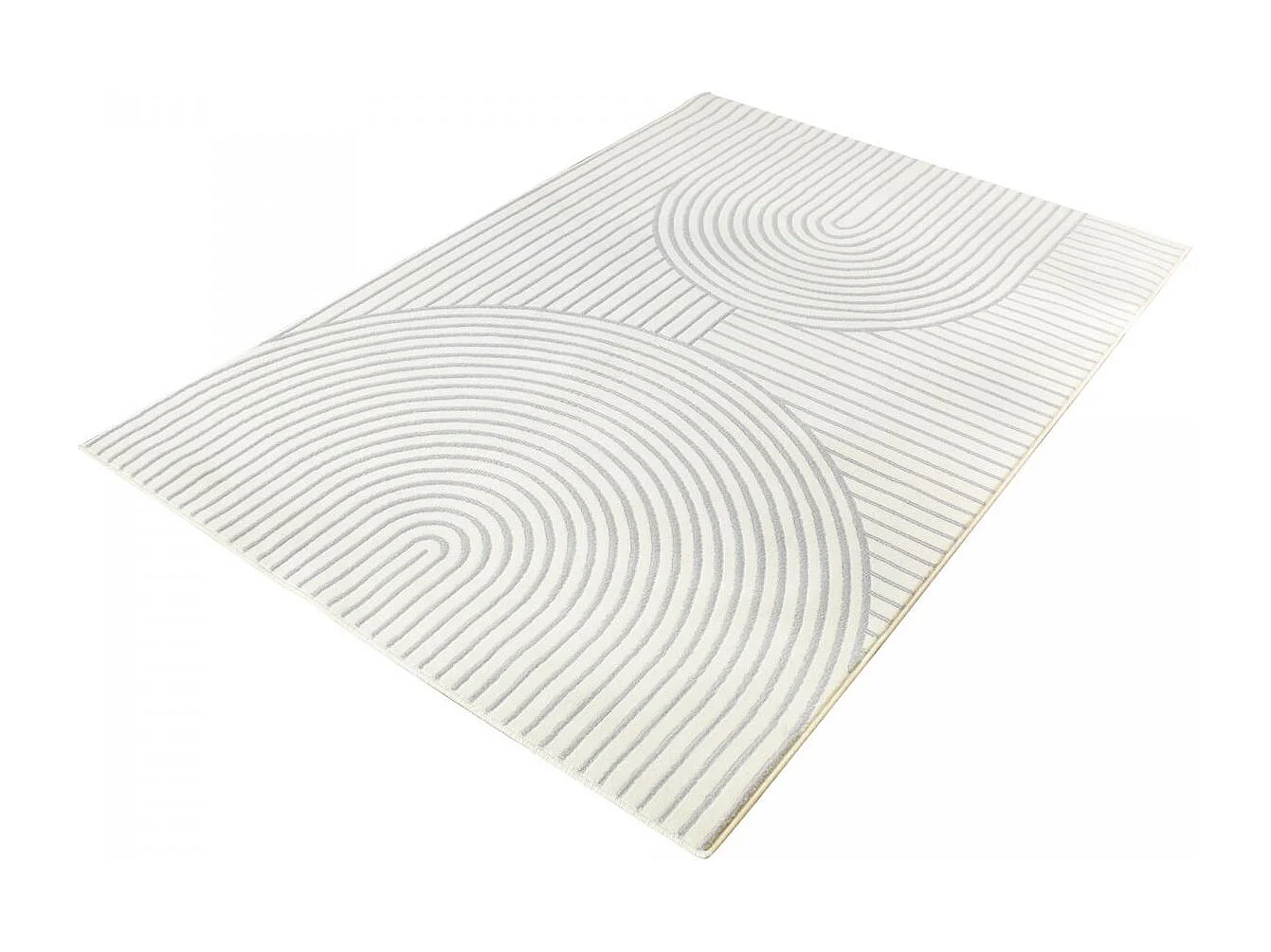 tapis salon 160x225 tissé crème rectangle motif géométrique LYN49 BINCI