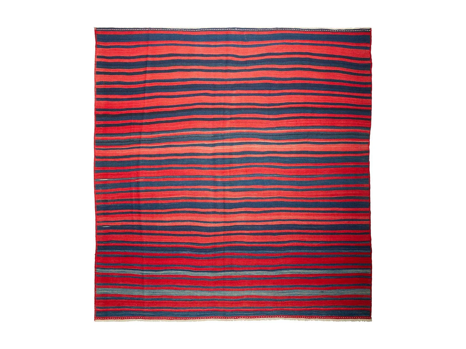 Authentique tapis d'Orient 259x292 kilim fait main en laine rouge et bleu ANTIK 3