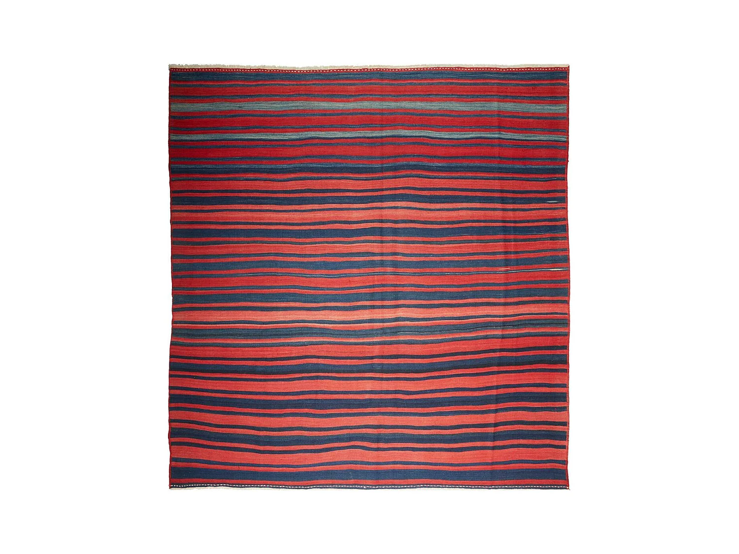 Authentique tapis d'Orient 259x292 kilim fait main en laine rouge et bleu ANTIK 3