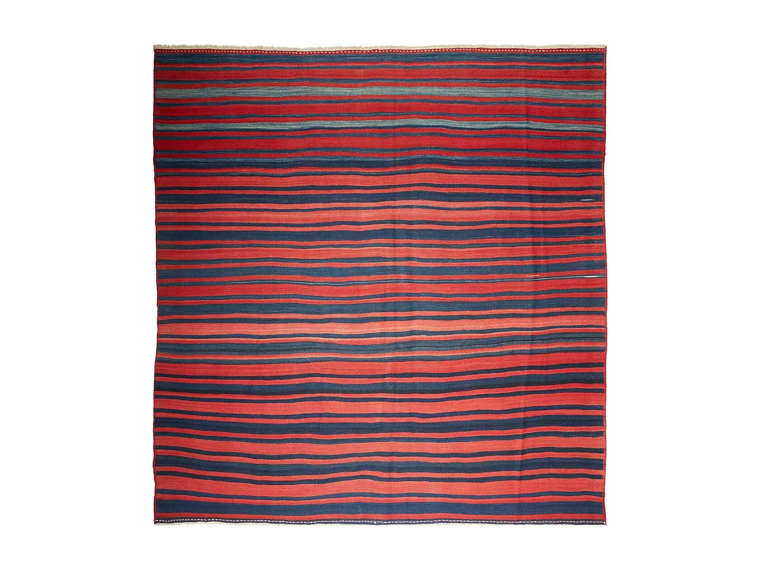 Authentique tapis d'Orient 259x292 kilim fait main en laine rouge et bleu ANTIK 3