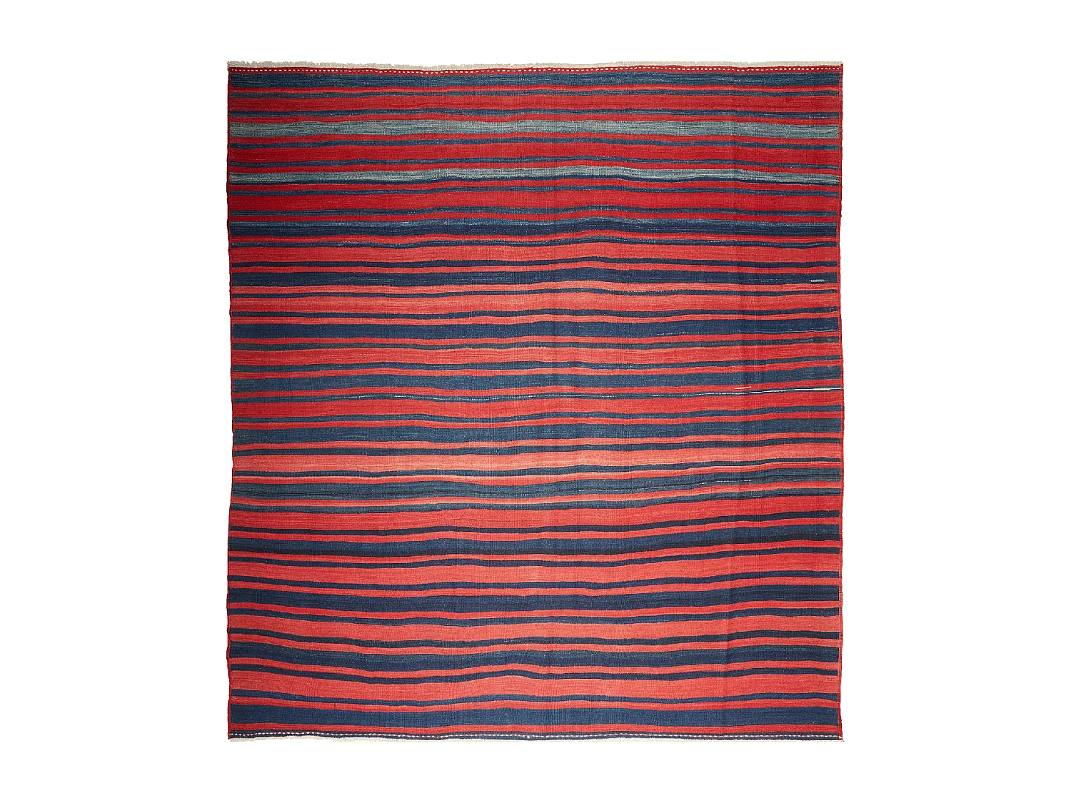 Authentique tapis d'Orient 259x292 kilim fait main en laine rouge et bleu ANTIK 3