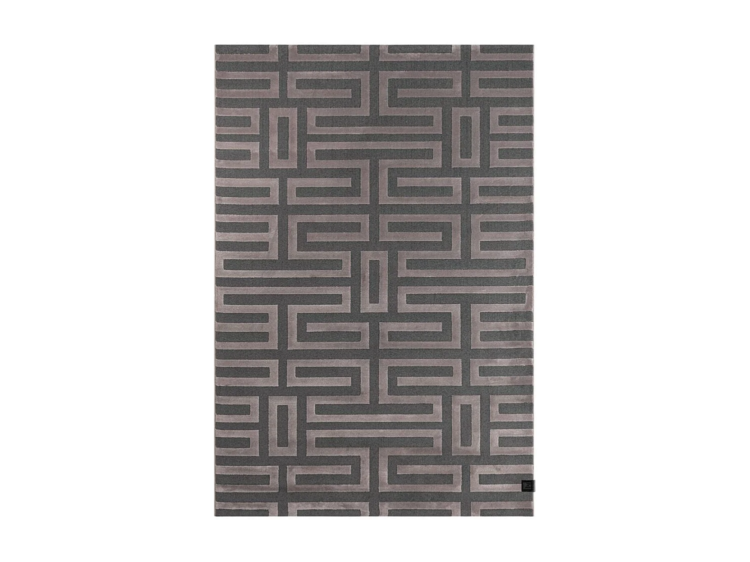 tapis salon 190x290 tissé rose et gris rectangle motif géométrique CONRAD