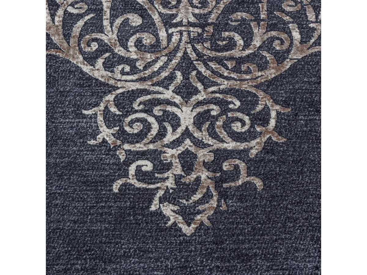 Tapis orient 140x200 rectangle noir tissé motifs orientaux AKIEK