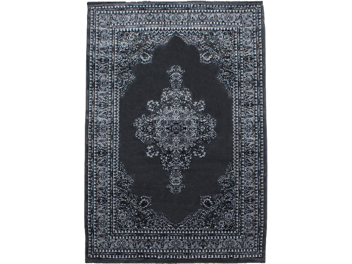 Tapis orient 240x340 rectangle gris tissé motifs orientaux BISKO 2