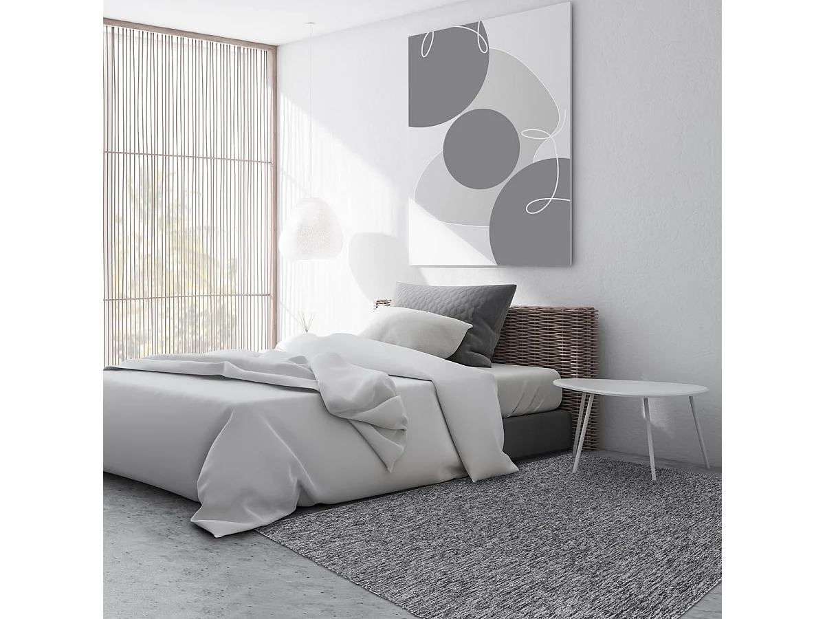 tapis salon 160x230 tissé gris rectangle motif uni SAKRDA