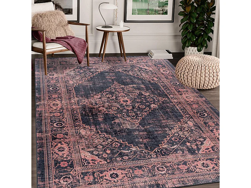 Tapis orient 80x250 rectangle rouge tissé motifs orientaux AKIAK